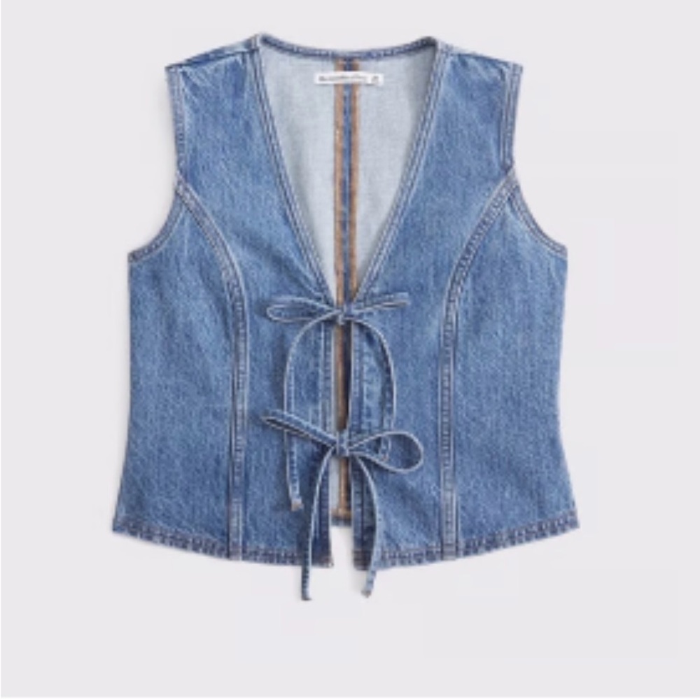 Abercrombie & Fitch Light Blue Denim Vest